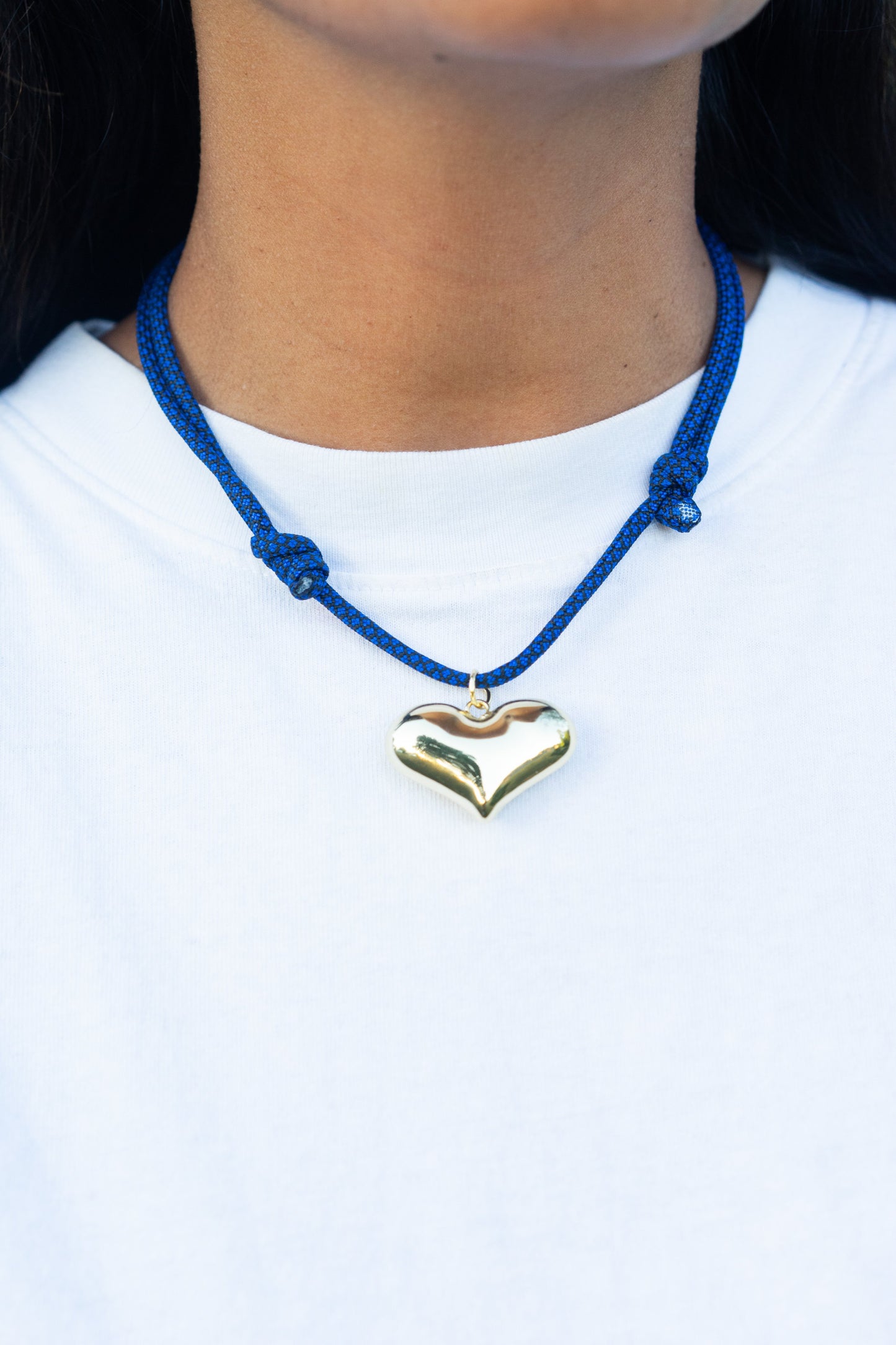 Paracord Jumbo Puffy Heart Necklace