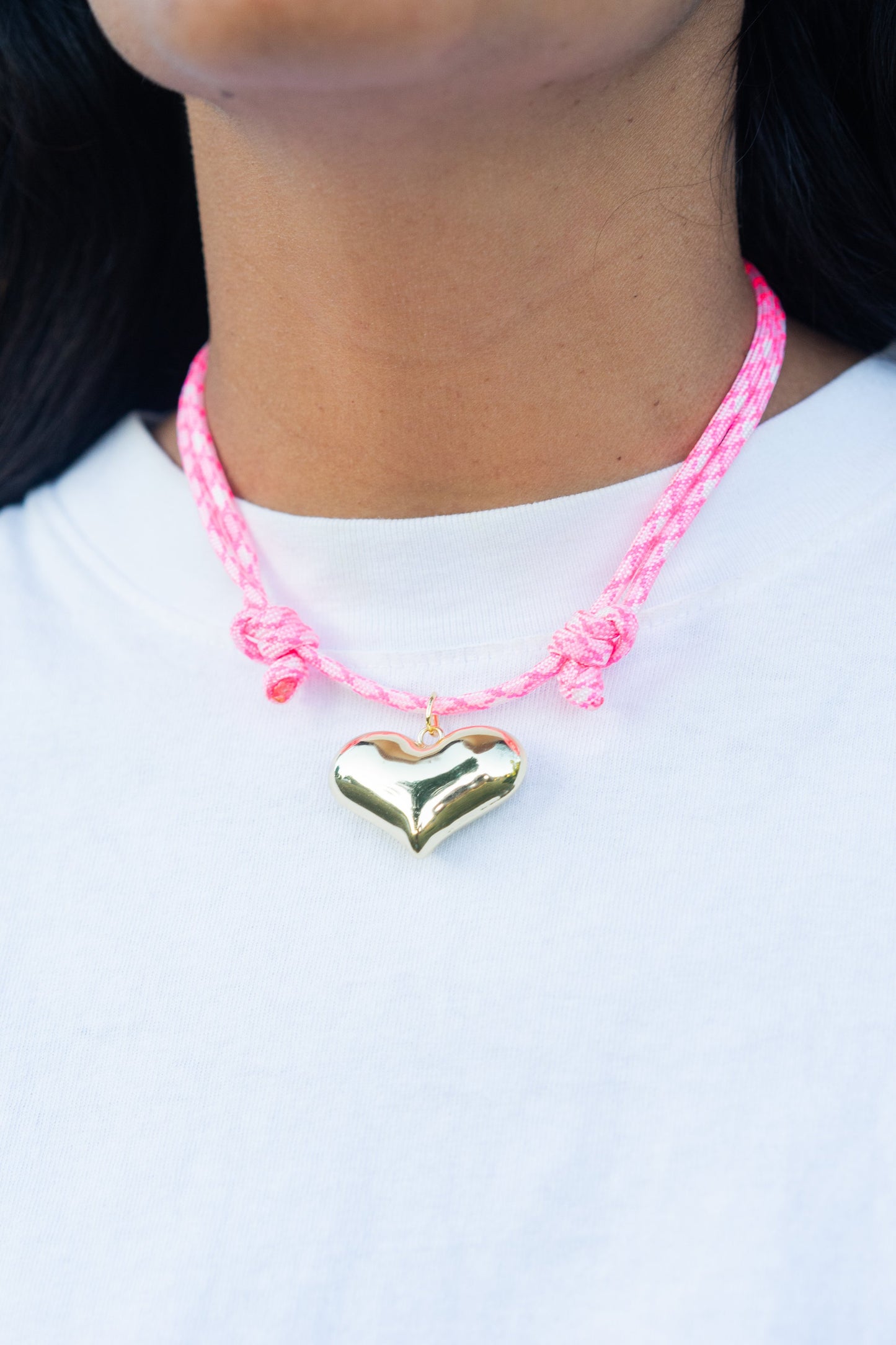 Paracord Jumbo Puffy Heart Necklace