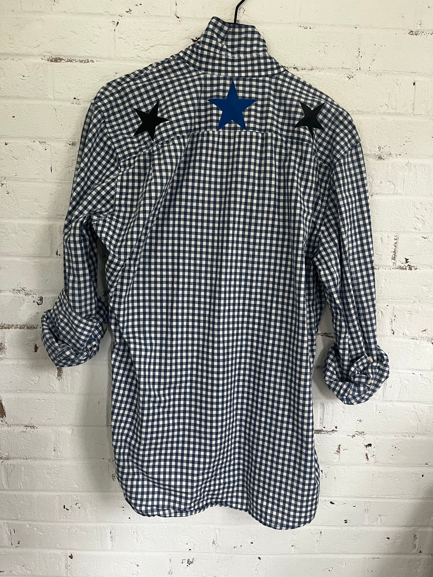 Upcycled Gap Navy Gingham Star Shirt