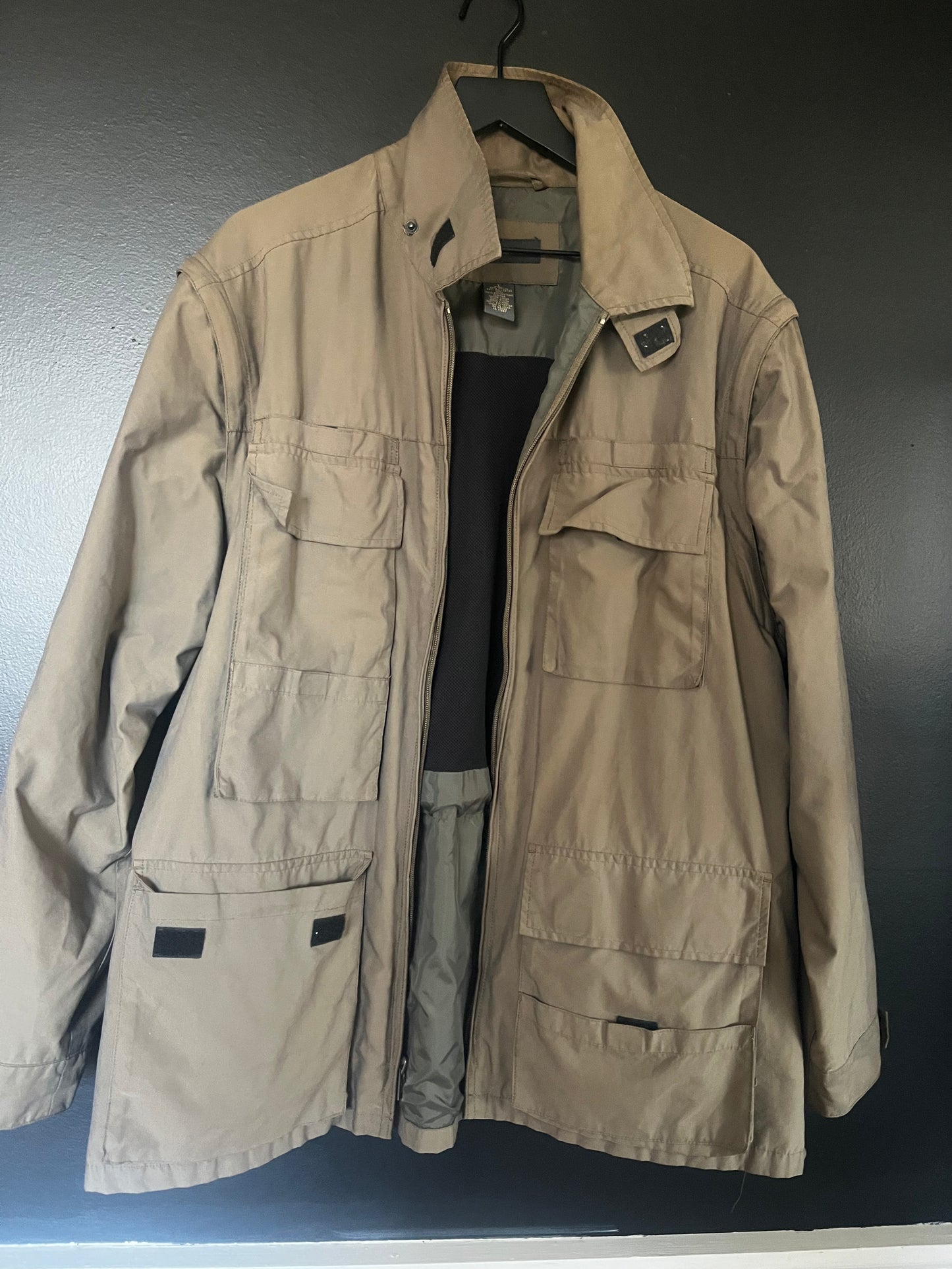 Vintage Banana Republic Field Rain Jacket – Hand-Painted Fish Design