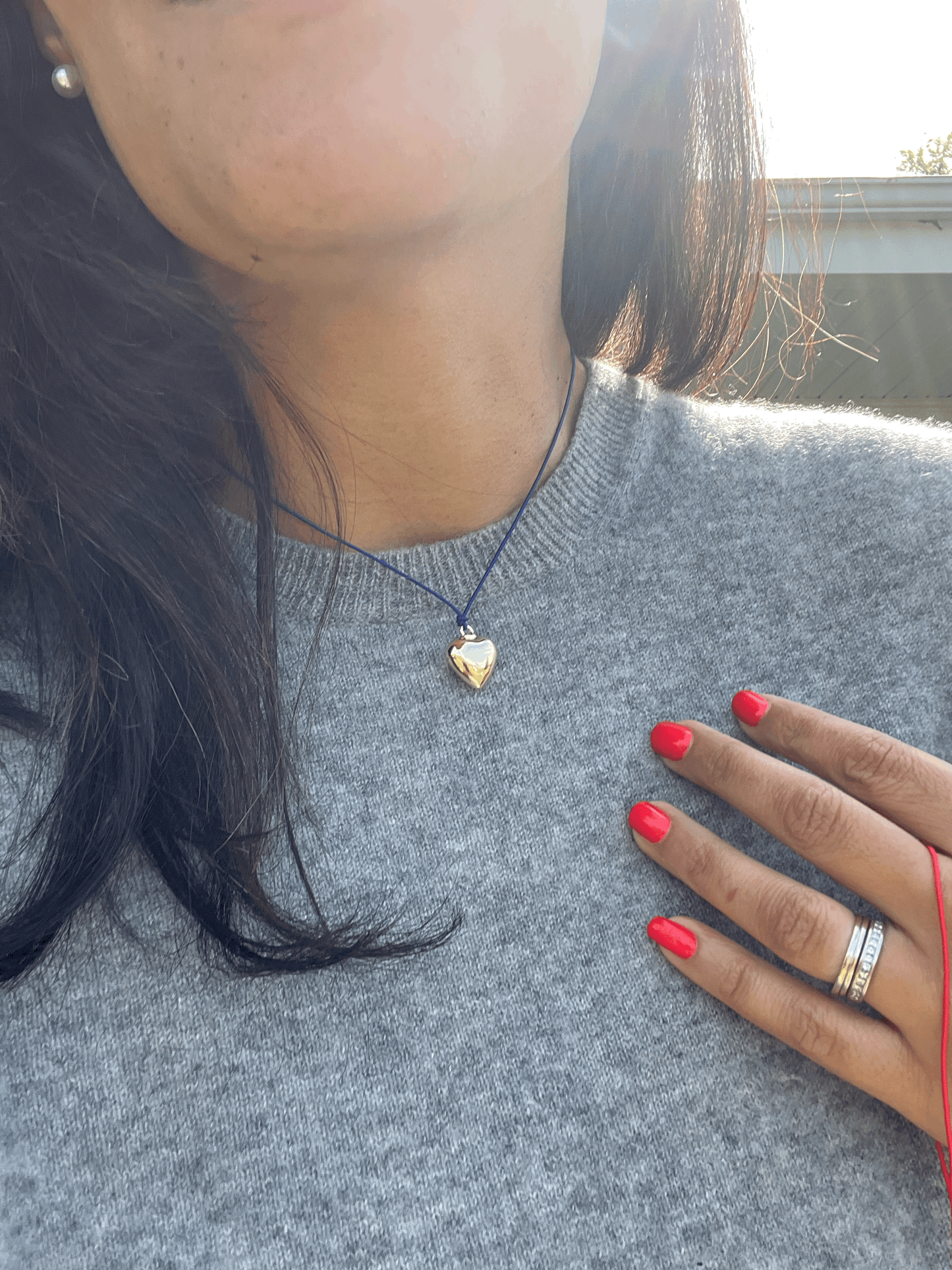 Tiny Puff Heart Necklace