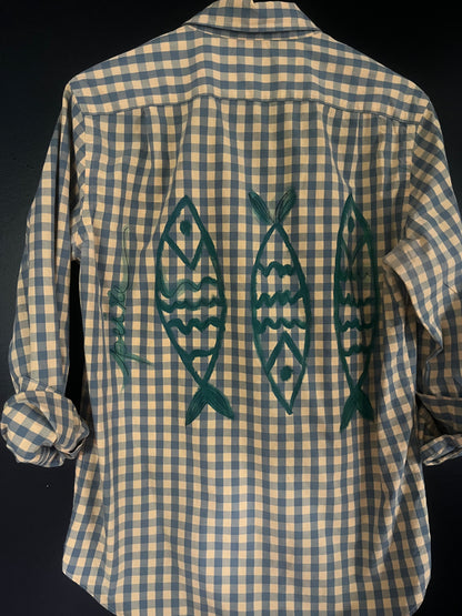 Upcycled J.Crew Shirt - Gone Fishing in Gingham