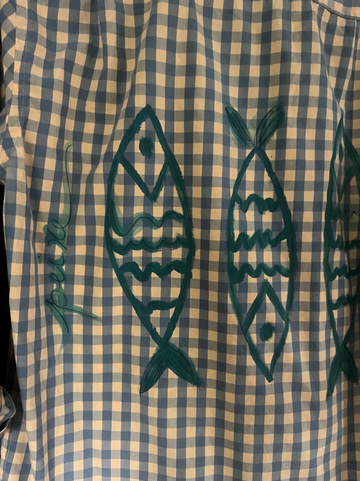 Upcycled J.Crew Shirt - Gone Fishing in Gingham