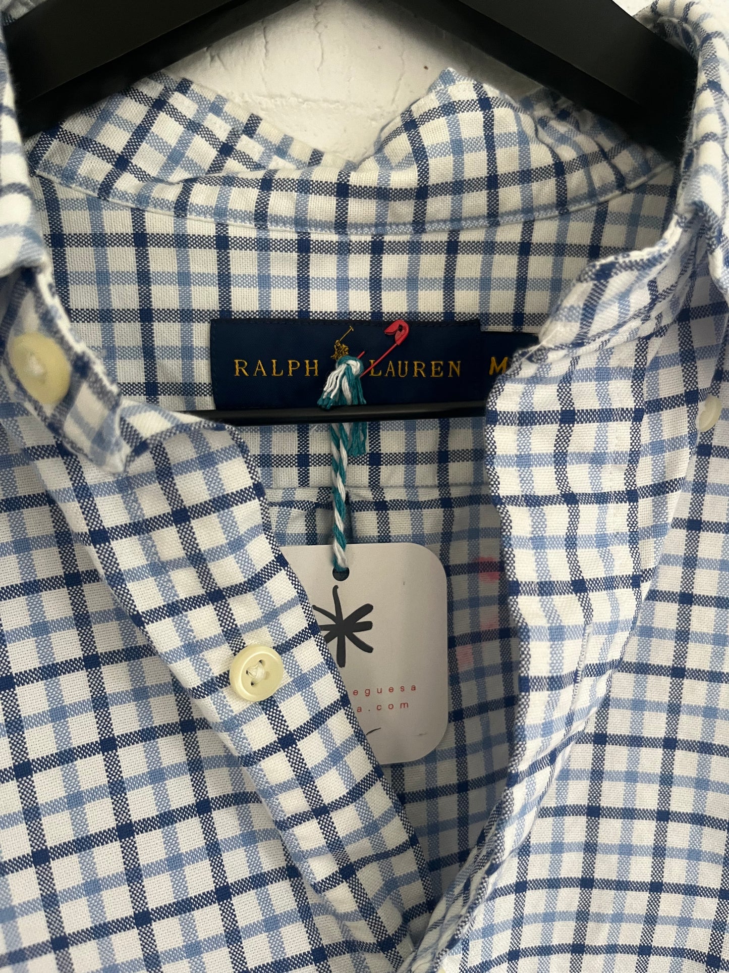 Upcycled Ralph Lauren Cropped Check Shirt – Hand-Painted Western Pink