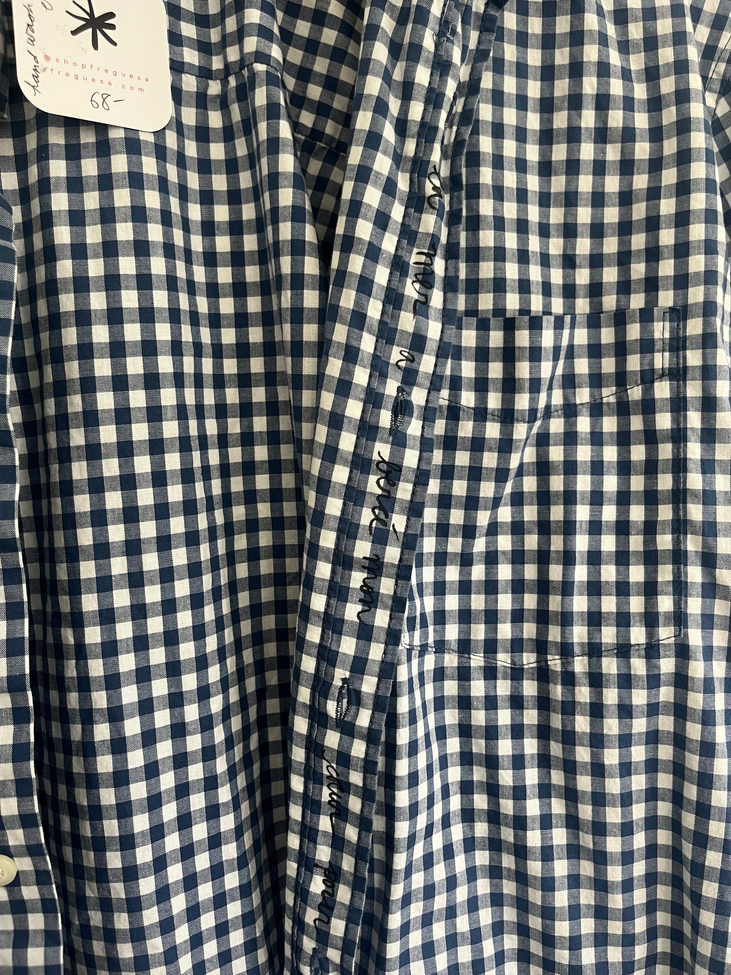 Upcycled Gap Navy Gingham Star Shirt