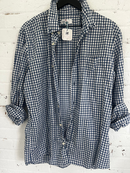 Upcycled Gap Navy Gingham Star Shirt